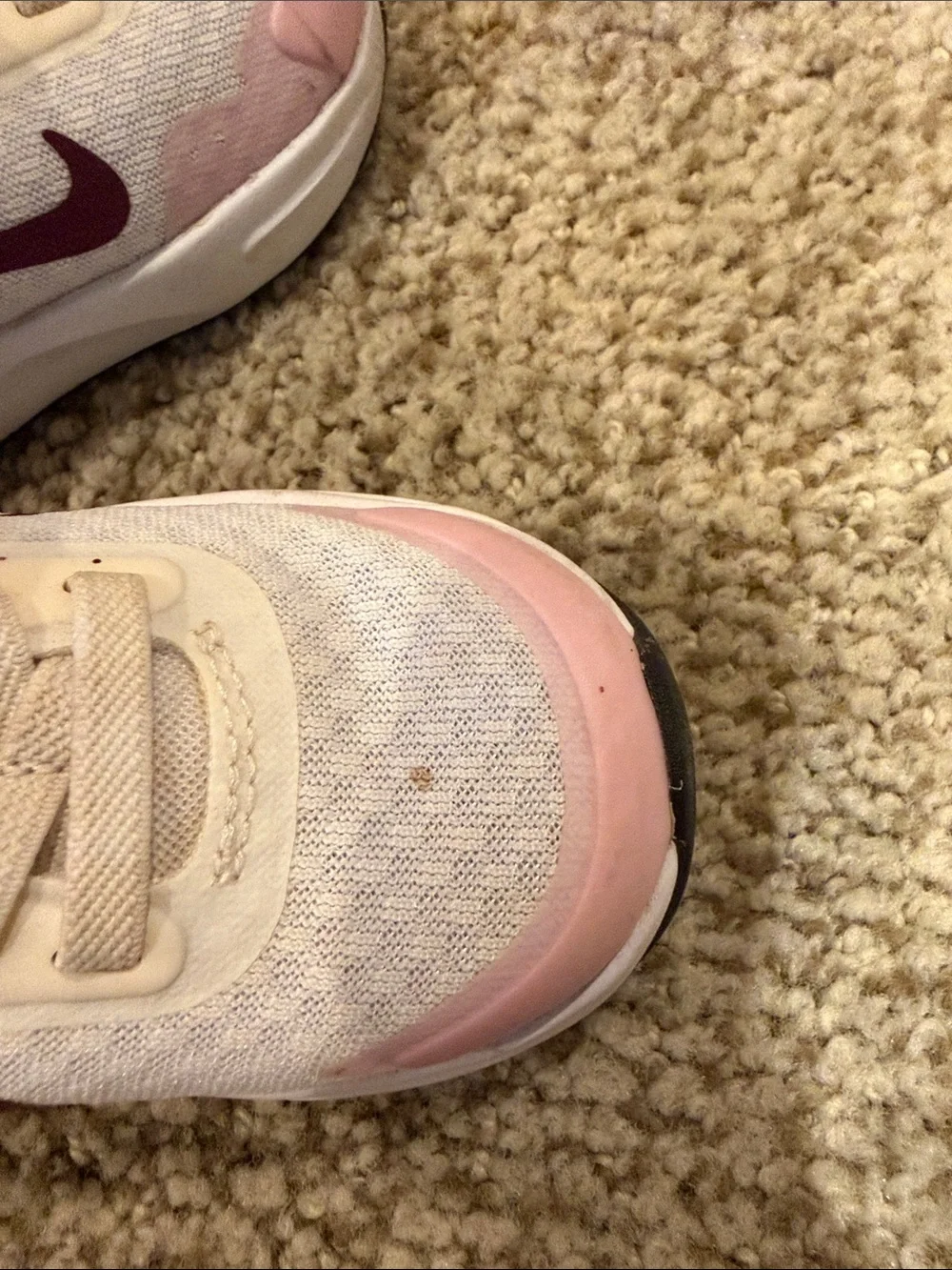 Nike Kids White and Pink Sneakers size 5C